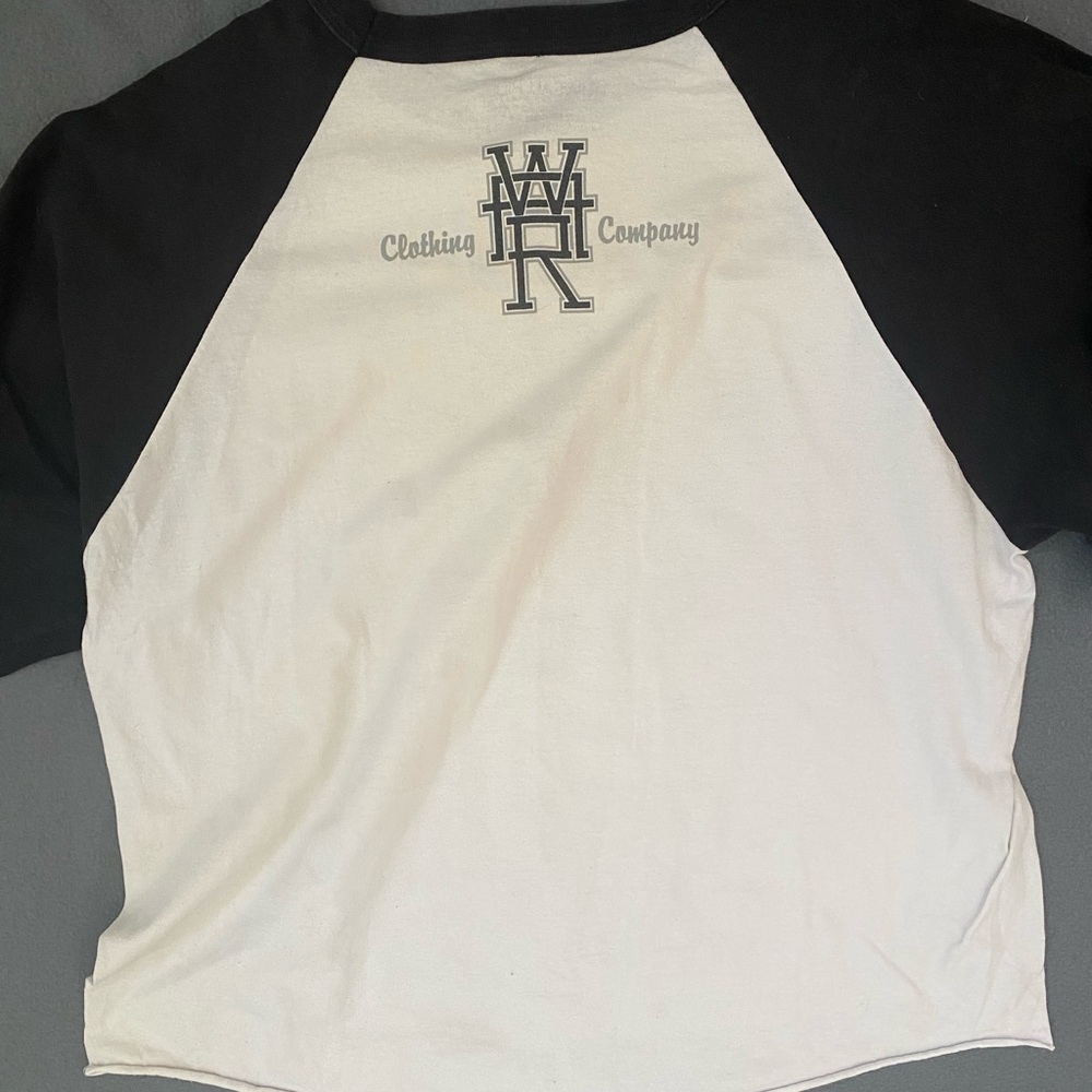 We All Ride Black and White Raglan Tee - Picture 2 of 7